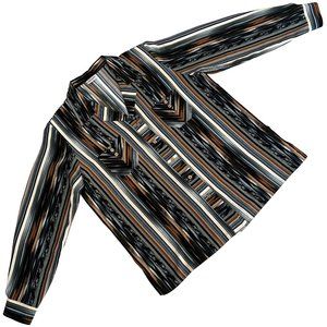 Tomar (Poland) Viscose Blend Italian Collar Woodgrain Western Shirt Multi : XL